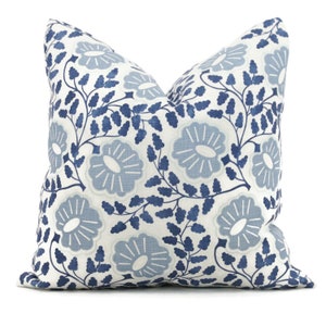 Christopher Farr Denim Blue Punch Paisley Decorative Pillow Covers 18x18, 20x20 or 22x22, 24x24, 26x26 or lumbar pillow cover