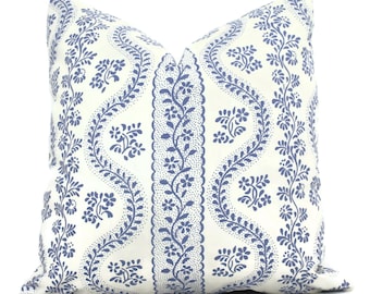 Sister Parish Dolly Blue Pillow Cover: Floral Accent Pillow