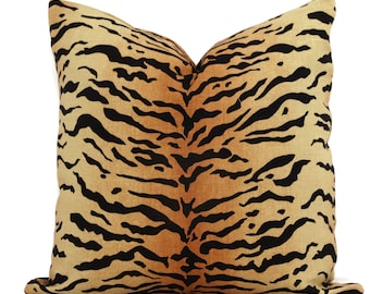 Gold Tiger Pillow Cover, Square, Eurosham or Lumbar Pillow, Accent Pillow, Throw Pillow Cover, Pillow Cushion