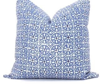 China Seas Nitik  Blue Quadrille Pillow Cover Square, Eurosham or Lumbar pillow Accent Pillow, Throw Pillow, Toss Pillow