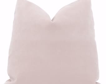 Velvet Pillow Cover Pale Blush Pink Decorative