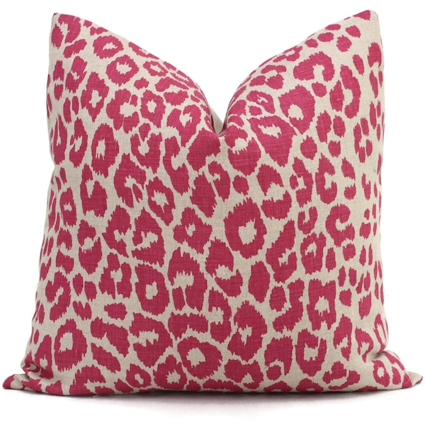 Schumacher Iconic Leopard in Fuchsia Decorative Pillow Cover, 20x20 22x22 Eurosham, Lumbar pillow Toss Pillow, Accent, Throw Pillow eor