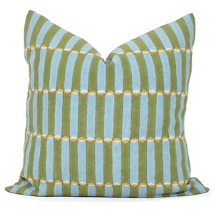 Khaki luna wood block Molly Mahon Decorative Pillow Cover 18x18, 20x20, 22x22, Eurosham or lumbar wood block print Schumacher luna