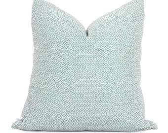 Aqua Seafoam Tilly GP&J Baker Pillow Cover: Geometric Accent Pillow