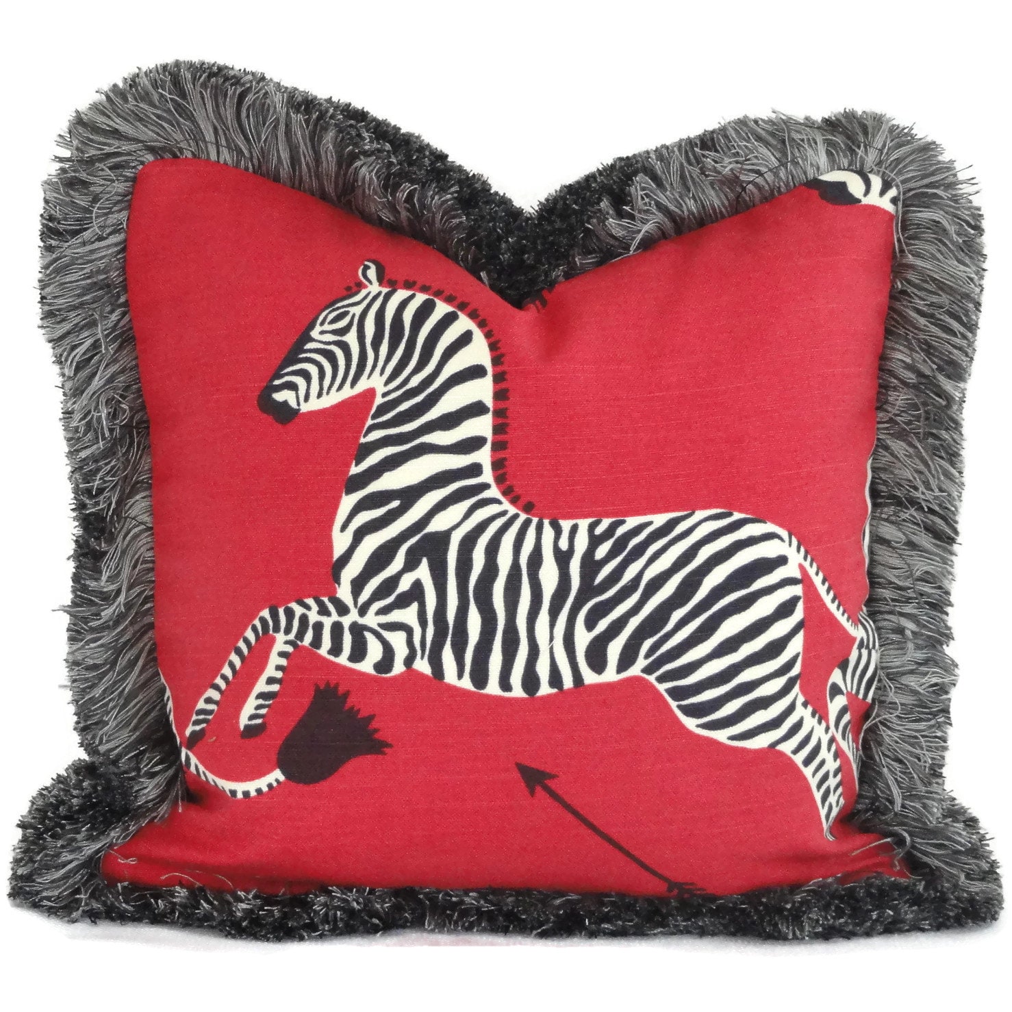 Red Scalamandre Zebra Decorative Pillow Cover Square pillow Etsy