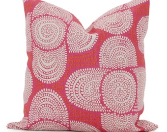 Hot Pink Azteque Christopher Farr Decorative Pillow Covers 18x18, 20x20 or 22x22, 24x24, 26x26 or lumbar pillow green tropical