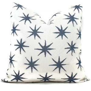 Peter Dunham OUTDOOR Capa de Almofada Decorativa Azul Starstruck 18x18, 20x20, 22x22, 24x24, Eurosham ou Almofada Lombar, Almofada decorativa