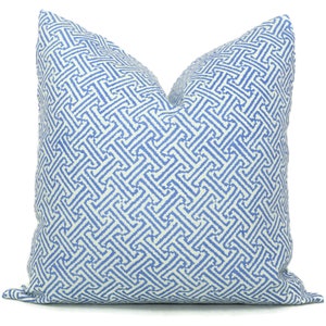 Decorative Pillow Cover Quadrille Java Java French Blue Pillow cover,  Toss Pillow, Accent Pillow, Throw Pillow Greek key Cushion cover