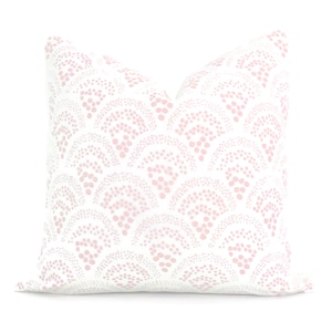 Sister Parish Light pink Chou Chou Decorative Pillow Cover  20x20 Pink and white pillow cover Ready to ship rts