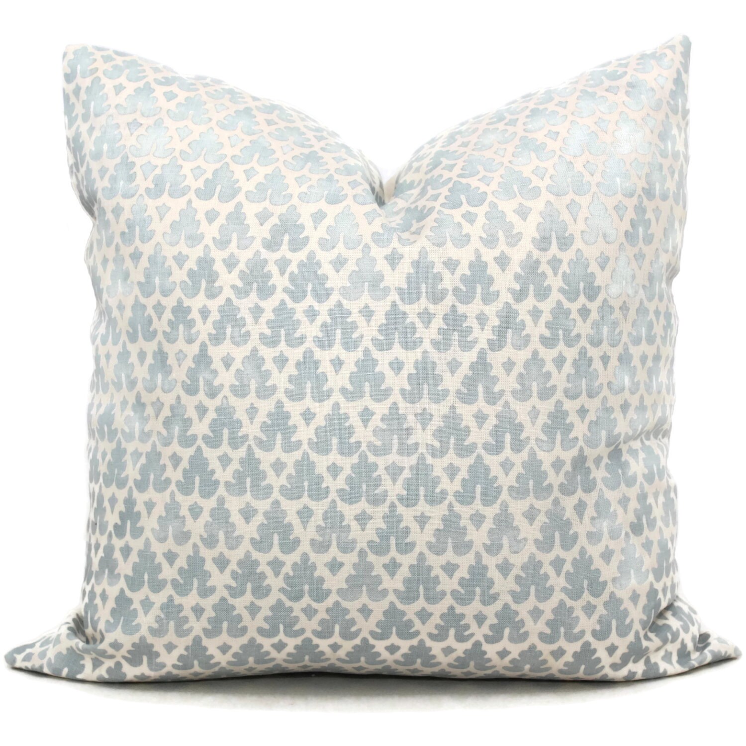 Quadrille Soft Windsor Blue Volpi Pillow Cover Square, Eurosham ou Oreiller Lombaire, Oreiller Accen