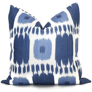 Blue Kandira Ikat Pillow Cover: Schumacher Accent Pillow