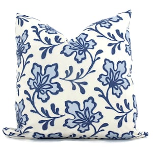 Decorative Pillow Cover Sister Parish in Blue Palmetto Pillow cover, Toss Pillow, Accent Pillow, Throw Pillow, floral pillow cover. eor