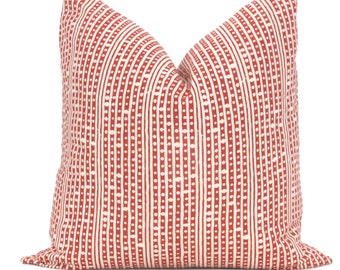 Decorative Pillow Cover Sister Parish Bolero pillow cover, Paprika Red Stripe Made to Order Toss Pillow, Accent Pillow, Throw