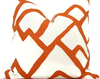 Schumacher Orange Zimba Decorative Pillow Cover, 20x20 22x22 Eurosham, Lumbar pillow Toss Pillow, Accent Pillow, Throw Pillow