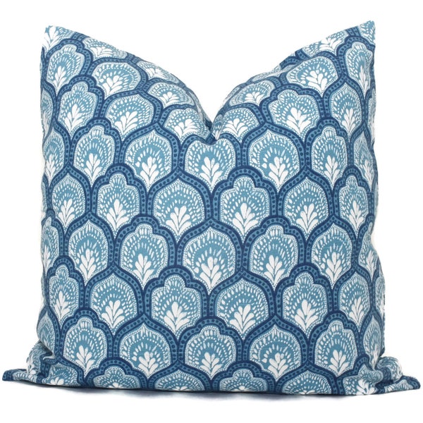 Lacefield Isla Woodblock turkoois decoratieve kussensloop