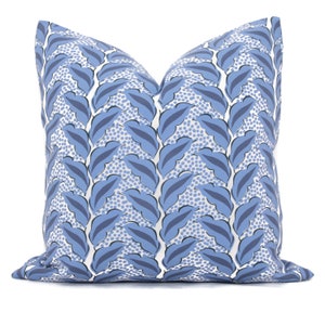 Outdoor Serena Dugan Prussian Blue Cassis Decorative Pillow Cover 18x18, 20x20, 22x22, 24x24, Eurosham Lumbar Pillow, Tropical leaves pillow