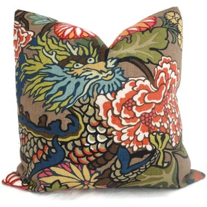 Double Sided Schumacher Chiang Mai Dragon Decorative Pillow Cover, Choose your Color, Accent Pillow, Designer Pillow, Throw Pillow image 4