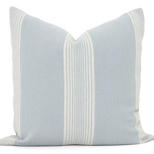 Light blue woven Stripe Decorative Pillow Cover, Throw Pillow, Accent Pillow, Pillow Sham 18x18 20x20 22x22 24x24 lumbar pillow