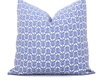 Blue periwinkle Tulips Decorative Pillow Cover 18x18, 20x20, 22x22, Eurosham or lumbar Made to order in any size