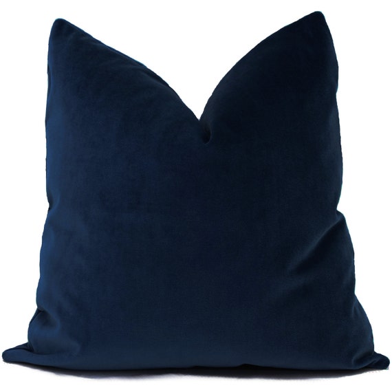 Blue velvet pillow cover deals