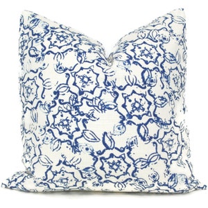 Decorative Pillow Cover Dazda 18x18 or lumbar pillow cover Indigo Blue and White, Square, Eurosham, Lumbar Throw Pillow cover, floral eor