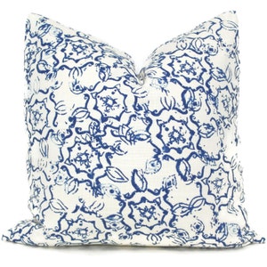 Decorative Pillow Cover Dazda 20x20 pillow cover Indigo Blue and White, Square, Eurosham, Lumbar Throw Pillow cover, floral