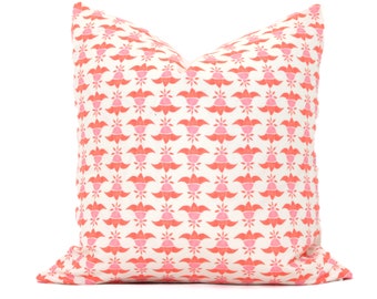 Coral and Pink Bellflower 20x20 Decorative Pillow Cover, Throw Pillow, Accent Pillow, Pillow Sham pillow Danika Herrick