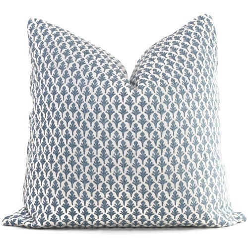 Taie d'oreiller bleu imprimé : Ponce Blueridge Lacefield Textiles