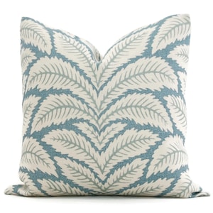 Aqua Talavera Linen Pillow Cover by Brunschwig & Fils