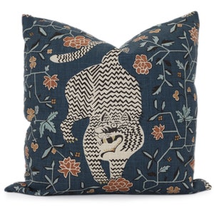 Fabricut Troyes Orion Stylized Bengal Tiger Decorative Pillow Cover 18x18, 20x20, 22 Eurosham Lumbar pillow cover throw accent cushion rmt