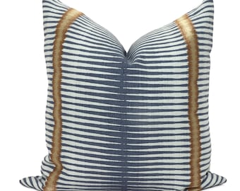 Stroheim Blue Ridge Frenzy Stripe Embroidered Pillow Cover