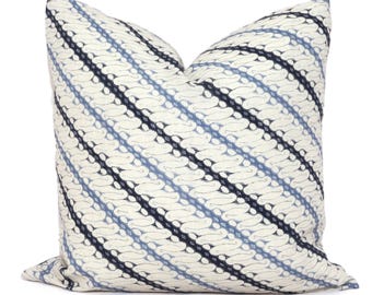 Tissu D'ameublement Schumacher & Berger Shockwave - Ikat Rouge Et Bleu - 80x16" - Neuf