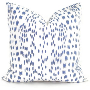 Brunschwig Fils Les Touches Cadet Blue and White  Decorative Pillow Cover  18x18, 20x20, 22x22, Eurosham or lumbar