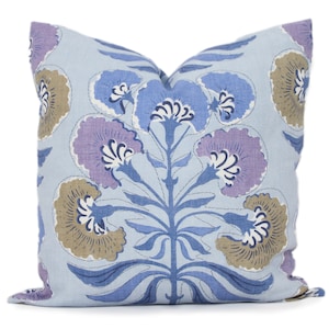 Blue and Lavender Tybee Tree Decorative Pillow Cover 18x18, 20x20, 22x22 Eurosham or lumbar Thibaut cushion cover, toss accent pillow image 1