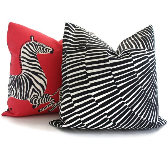 Black And White Decorative Pillow Cover Trina Turk Sonriza Etsy