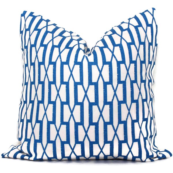 Blue Trellis Schumacher Pillow Covers 18x18, 20x20 or 22x22, 14x20 or 12x24  Veere Grenney Belvedere sea pillow, accent pillow, throw pillow