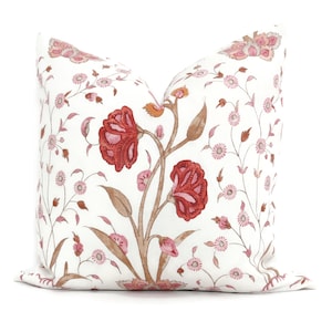 Schumacher Rose Pink Khilana Floral Decorative Pillow Cover 20x20 Throw pillow cover rts