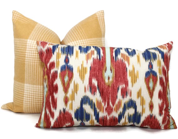 Decorative Pillow Cover In Lee Jofa Pardah Ikat Square Euro Etsy