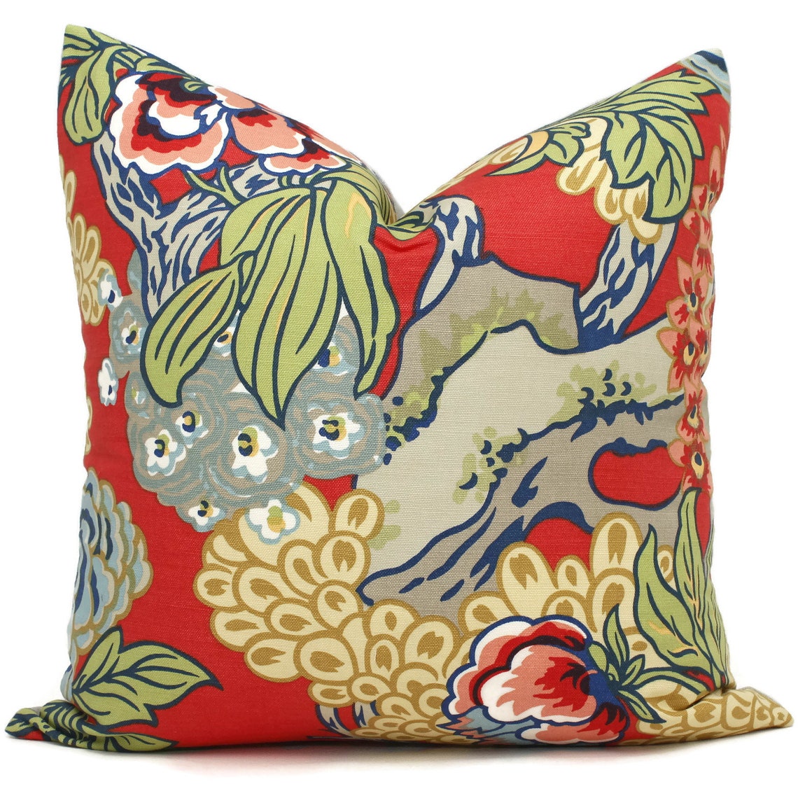 Thibaut Honshu Coral Green Chinoiserie Floral Decorative Etsy