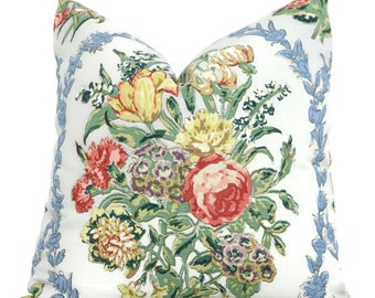 Decorative Pillow Cover Colefax and Fowler Bouquet 20x20 throw pillow cover Maymount floral