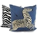 Blue Scalamandre Zebra Decorative Pillow Cover, Square, Euro or Lumbar Pilllow 