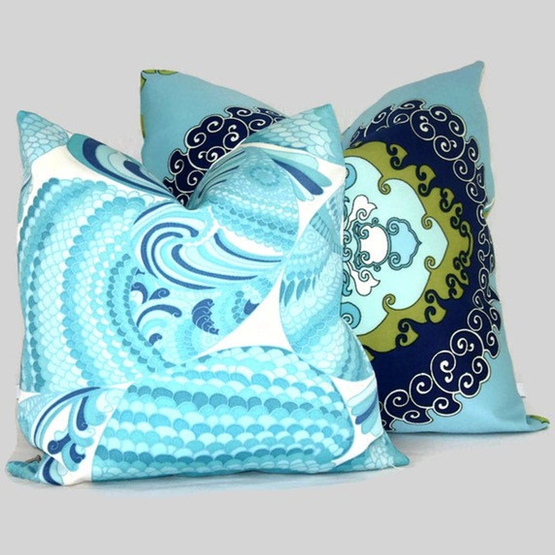 Trina Turk Pisces Indoor Outdoor Decorative Pillow Cover, Schumacher 18x18, 20x20, 22x22 or lumbar image 2