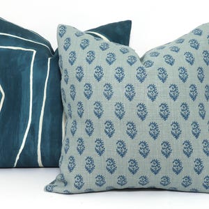 Peter Dunham Blue Peacock Rajmata Decorative Pillow Cover 18x18, 20x20 ...