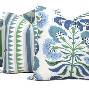 Blue and Green Tybee Tree Decorative Pillow Cover 18x18, 20x20, 22x22, Eurosham or lumbar Thibaut cushion cover, toss pillow accent pillow image 2