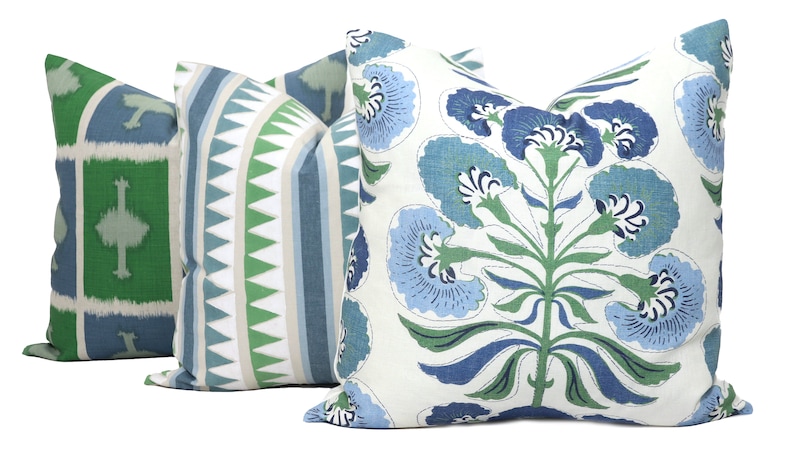 Blue and Green Tybee Tree Decorative Pillow Cover 18x18, 20x20, 22x22, Eurosham or lumbar Thibaut cushion cover, toss pillow accent pillow image 2