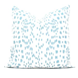 Brunschwig Fils Les Touches Light Aqua and White  Decorative Pillow Cover  18x18, 20x20, 22x22, Eurosham or lumbar custom