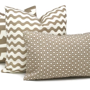 Schumacher Studio Bon Indoor Outdoor Sand Queen B Pillow Cover, Square or Lumbar Pillow Cover, Throw Pillow, Tan honeycomb pillow eor