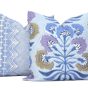 Blue and Lavender Tybee Tree Decorative Pillow Cover 18x18, 20x20, 22x22 Eurosham or lumbar Thibaut cushion cover, toss accent pillow image 2