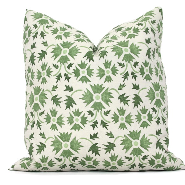 Moss Green Jackson Floral Decorative Pillow Cover, Throw Pillow, Accent Pillow, Pillow Sham green ivory floral l pillow Danika Herrick