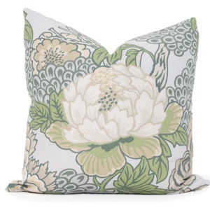 Thibaut Honshu Robins Egg Chinoiserie Floral Decorative Pillow Cover  18x18, 20x20, 22x22, Eurosham or lumbar
